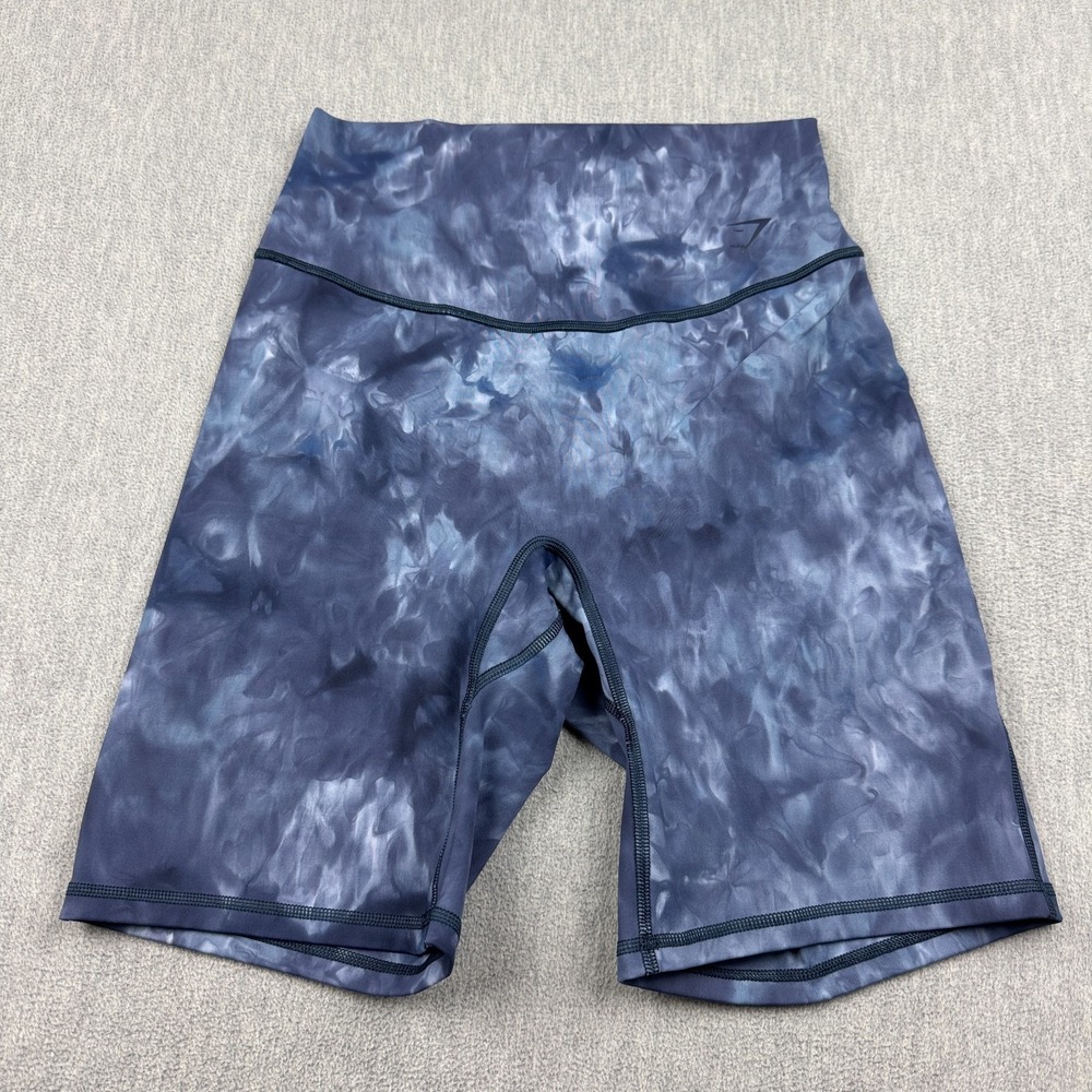 Gymshark Shorts Womens Medium Blue Elevate Cycling High Waisted Yoga Running